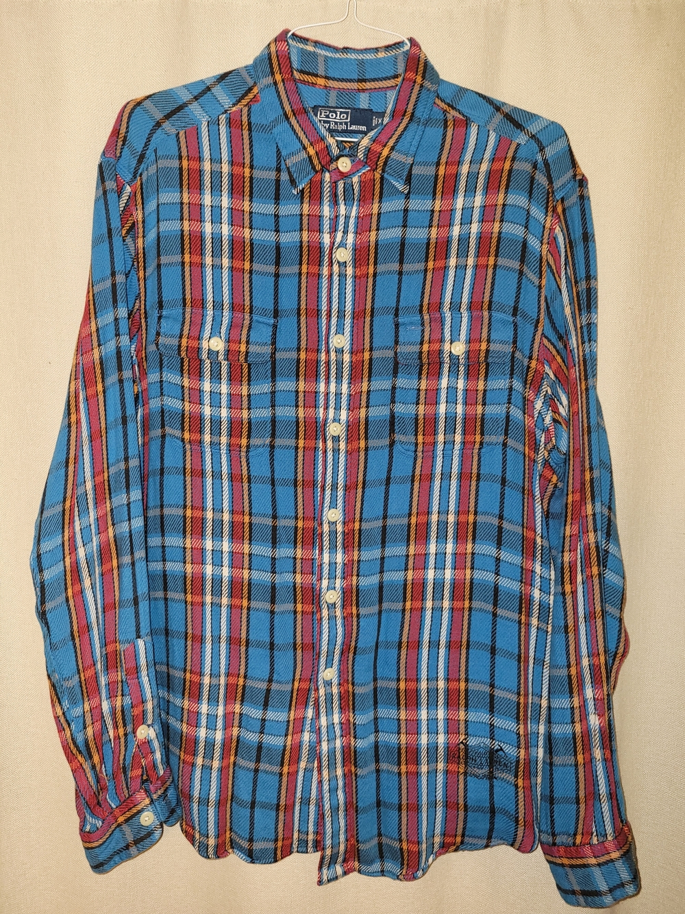 Polo by Ralph Lauren Blue, Red & Yellow Plaid Button-Down Shirt